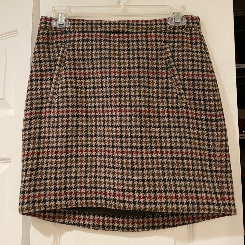 J.Crew Wool Houndstooth Skirt